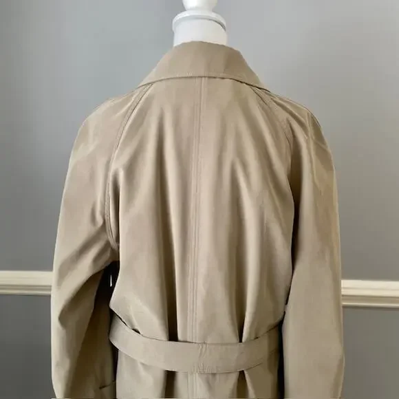 Cianni Cellini Beige Belted Trench Coat Men 38 Short Classic Tailored Outerwear - Picture 13 of 16